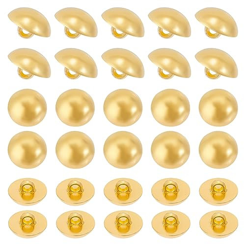 UNICRAFTALE 100 Stk 18mm Goldene Knöpfe Acryl Gewölbtem Schaft Knöpfe Für Männer Und Frauen Zum Selbermachen von Hemden Wollmänteln Nähen Basteln Und Schmuckherstellung