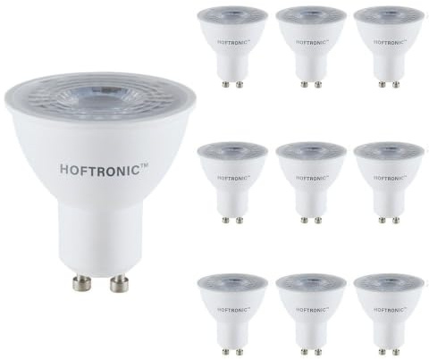 HOFTRONIC - 10x GU10 LED Spot - 4,5 Watt 345 Lumen - 38° Abstrahlwinkel - 4000K Neutralweiß - LED-Reflektor - Ersetzt 50 Watt - Lampen - GU10 Fassung Strahler