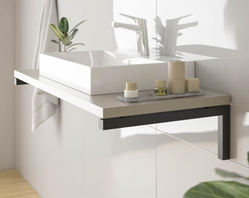 Qualitäts Waschtischkonsole Bath-O-Line | 470mm | schwarz matt