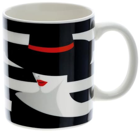 Hervit Tazza Mug in Porcellana linea Fashion Lola - Ø8x10cm - cod.29070 - in Porcellana New Bone China con Scatola Regalo