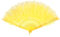 sourcing map Feather Hand Fan,Yellow Vintage Folding Fan Feather Fan Handheld for Halloween Party Wedding Dancing Decoration