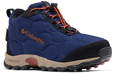 Columbia Firecamp Mid 2 WP, Stivali da neve impermeabili Unisex - bambini e ragazzi, Blue Shadow/Rusty 2024 , 34 EU
