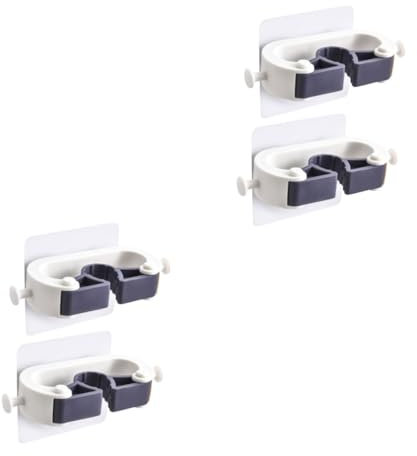 Alipis 4 Piezas Soporte para trapeador montado en la Pared Pinza de fregona Fregar trapeadores Colgador de fregona montado en la Pared Soporte para Escoba Tonos terrestres Organizador