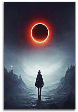 SILATSAWTU Poster Draw A Lunar Eclipse, dekoratives Gemälde, Leinwand, Wandposter und Kunstdruck, moderne Familienschlafzimmer-Dekoration, Poster, 60 x 90 cm