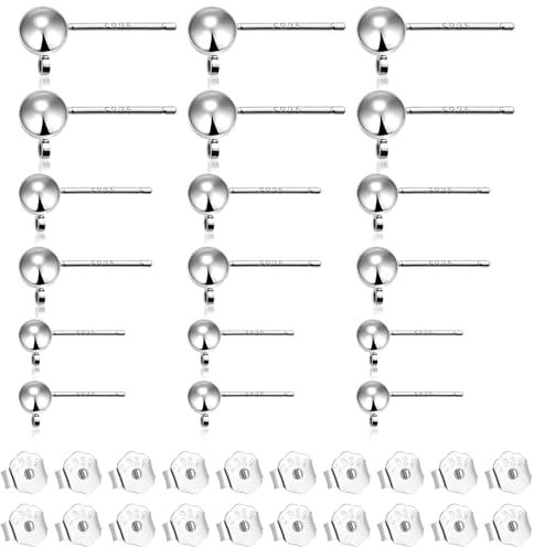 38 Stück Ohrring Haken Set, Ohrringe Selber Machen Set, 925 Sterling Silber Ohrhaken mit 20 Stück Ohrring Stopper Schmetterling Verschluss, Ohrringe Basteln - für DIY Ohrhänger Schmuckherstellun