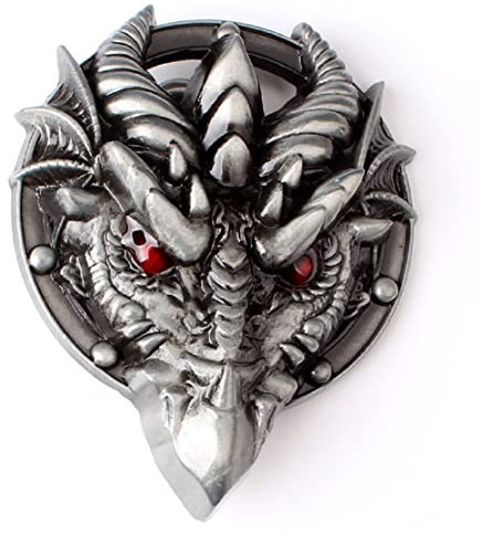 Drachen-Gürtelschnalle für Herren, Drachenkopf Gürtelschnalle, Nordische Wikinger-Drachen-Gürtelschnalle, Keltische Drache-Tier-Gürtelschnalle, Western-Cowboy-Gürtelschnalle, Punk Rock Gürtelschnalle