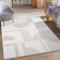 carpet city Kurzflor Teppich Creme - 200x290 cm - Wohnzimmer-Teppiche Hochtief-Muster, 3D-Effekt - Geometrisches Muster - Flachflor Bodenbelag, Deko Schlafzimmer