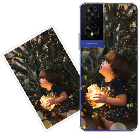 Sunrive Personalizzate Cover compatibile con TCL 505 (T509K) (T5094) personalizzabile con Foto Testi Frase Logo Disegni e Grafiche Personalizzata, assorbimento degli urti morbido TPU trasparente