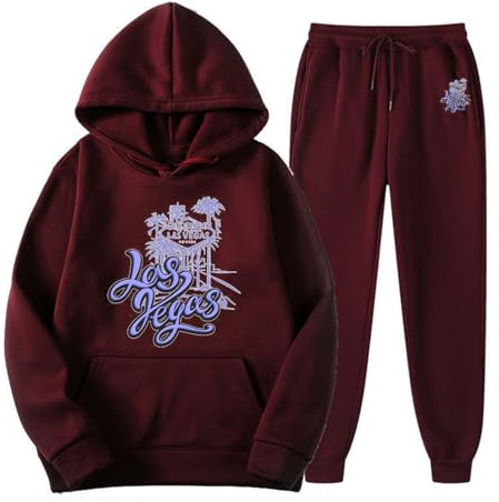 Generisch Outfit Set Zweiteiler Anzüge Sommer Ärmellos Weste & Short 2 Teiler Herren Winter Herren Persönlichkeit Brief Drucken Hoodie Lose Mode Sweatshirt Casual Sport Set Chinesischer (RD3, XXXL)