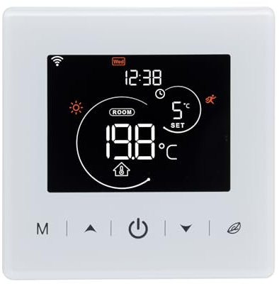 Termostato wifi a batteria, 2 fili per caldaie a gas.cronotermostato programmabile settimanalmente controllabile a distanza dal TUYA o Smart life.Termostato compatibile con Google Assistant e Alxea