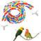 MEKEET 1PCS Rope Perch for Parrot, Budgerigar, Cockatiel, Lovebird, Senegal Parrot, Multicolor, 31.5 inch, Metal, Alloy Steel, Cotton