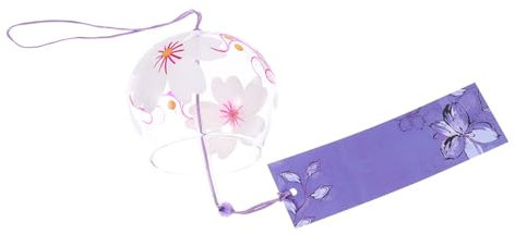 Parliky Carillon Éolien Verre Japonais Suspendu Blanc Cerisier Décoration Maison Zen Extérieur