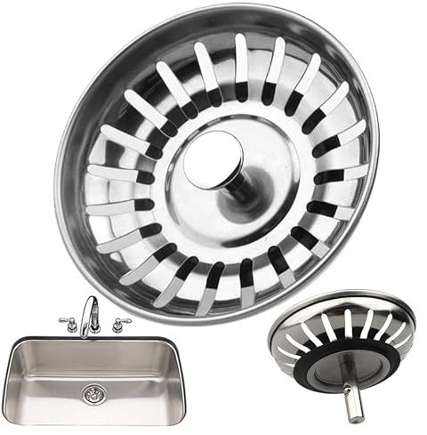 Foyscr Kitchen Sink Plug Strainer, Stainless Steel Kitchen Sink Strainer, ThickenSink Plug for Drain and Filter in Kitchen and Bathroom Sinks Hole 78mm