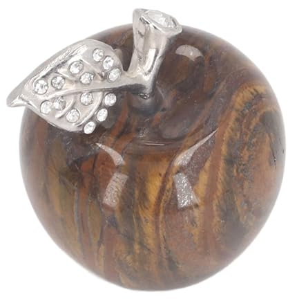 CCYLEZ Apfelfigur, Obst-Briefbeschwerer für das Auto oder zu Hause, Tragbares Sammlerstück (Gelbe Tigeraugen)