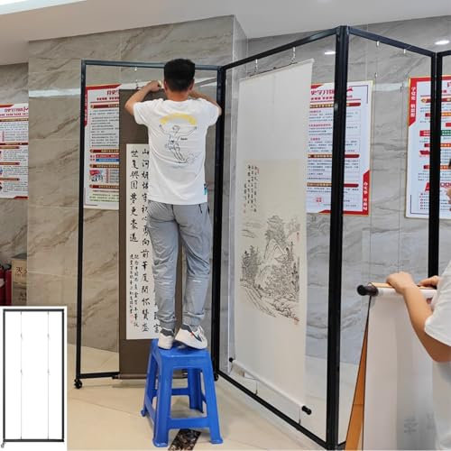 Innovz Plakatständer Rollendes Ausstellungsregal mit Rad, Faltbarer Aluminium-Malereiständer, Marketing-Präsentationstafelhalter, Veranstaltung Messestand Dekoration(8pcs,100x220cm(39 3/8 x86 5/8))
