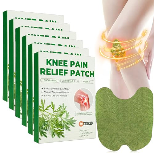 Holilo Pain Relief Patch, 60 Stück Schmerzpflaster Knie, Natural Herbal Schmerzlinderung Patch Selbstklebende Wärmepflaster Schmerzlinderungspflaster für Knie, Rücken, Nacken und Muskelkater