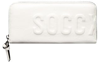 SOCCX Damen Große Geldbörse mit Logo-Prägung White None