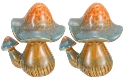 QUARKZMAN 2 Pcs Caches Vis WC, Caches Vis Céramique Décoration Caches Vis WC Mignons Pour Décoration Salle De Bain 3.74x3.15x4.72, Bleu-Marron