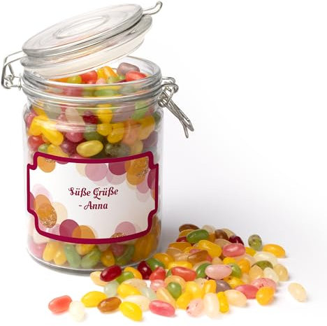 Personalisierbares Süßigkeiten-Glas mit Namen – Wähle deine Lieblingssüßigkeiten – Originelles Geschenk zum Geburtstag, Danke sagen, für Lehrer, Freunde oder Kollegen – Verschiedene Designs