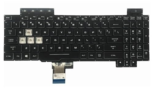 JYJYGDM Laptop-Teile US/RU/SP Tastatur for ASUS ROG FX504 FX504GD FX504GE FX504GM FX80 FX80GM FX505 V170762HS1 0KNR0-661PRU00 zx80g FX86 FX705 gl703(US White Font)