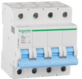 GBYUHAIJUN Magnetotermico,Interruttore Differenziale Interruttore Automatico quadripolare Interruttore in Aria LS8 4P C10A 16A 20A 25A 32A 40A 63A 6kA LS8F18432G LS8F18416G(1A)