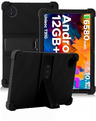 Case for DOOGEE Tab A9+ / A9Pro+ 11 Inch Tablet,daunke Soft Silicone Cover,with Folding Stand,Lightweight Shockproof,Anti-Scratch,All-Around Protection,Black