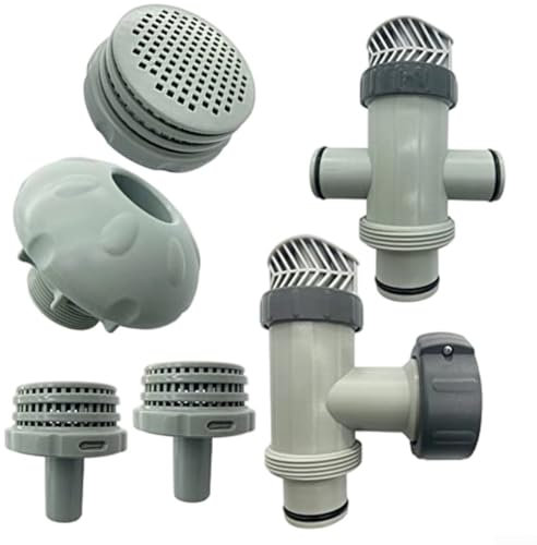 Kit de válvula de émbolo de piscina con filtro de rejilla para sistema de bomba de piscina sobre el suelo, compatible con filtro de arena de agua salada