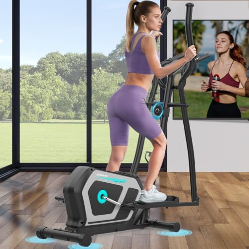 Crosstrainer für Zuhause mit APP, 3-in-1-Crosstrainer mit 16 stufiger Widerstand,LCD Monitor, Wasserflaschen-und Gerätehalter, 6KG Schwungrad,Belastbar Bis 287LBS,Aerobic-Ellipsentrainer