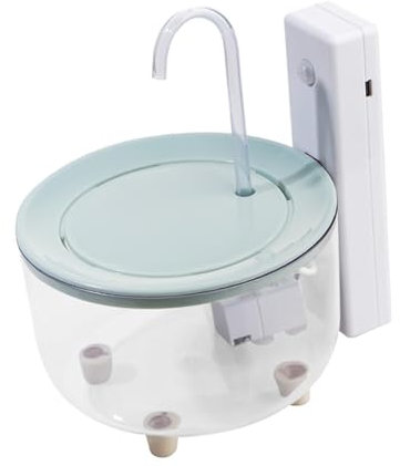 FewNvWa Dispensador de Agua para Gatos con Filtro, Diseño Silencioso Y Base Antideslizante, Azul, Individual