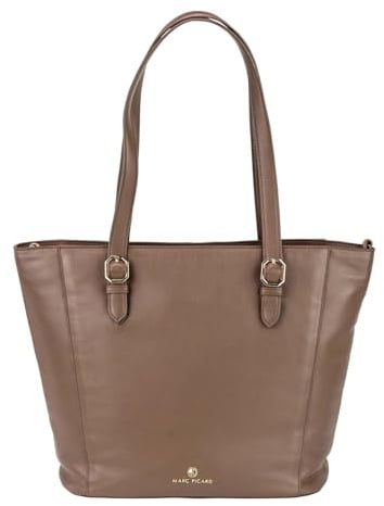 Marc Picard Leder Shopper Umbria Tote Bag Taupe
