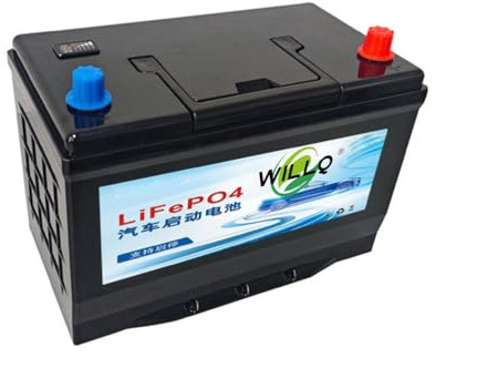 WILLQ Batteria al Litio Ricaricabile per Auto Start-Stop 12V 50AH 60AH 70AH 80AH 90AH 100AH ​​110AH Batteria LiFePO4 per Auto ad Alte Prestazioni Senza Manutenzione,95d31r/l 70ah