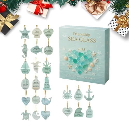 Weihnachtskalender Adventskalender 2025, 2D Acryl Heimdekoration - Freundschaft Weihnachtsschmuck - für Freunde Baum Party Küche Terrasse Rasen Garten Outdoor Garten Party