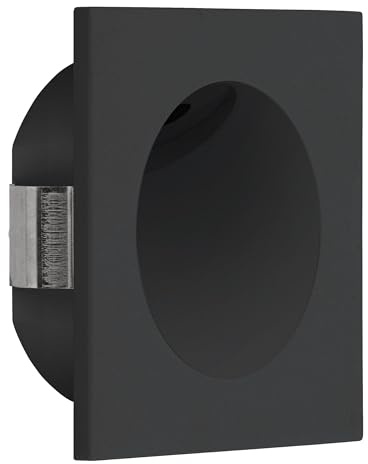 EGLO Wand-Einbauleuchte Zarate, Einbaustrahler eckig | Treppenbeleuchtung aus Metall in Schwarz, Einbauspot warmweiß, 8 x 8 cm