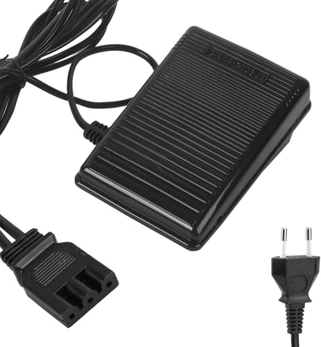 AceSupever 200-240V Elektronische Fußsteuerung Nähmaschine, EU-Stecker | Rutschfeste Textur, Mit Einem Verlängerten Kabel, Überhitzungsfest, Abriebfestes Kunststoff, Universal Home, Variable Speed