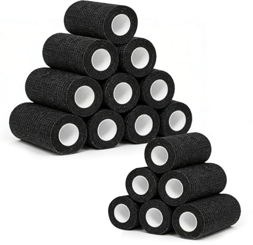 16 Rotoli Bende Elastiche per Bendaggi Benda Elastica Autoadesiva 7.5 cm x 4.5 m Salvapelle per Mani Piedi Ginocchia Braccia