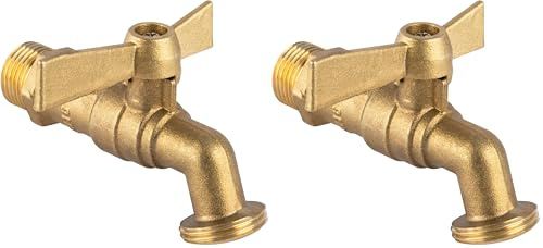 Boutt 2180330 R15P - Rubinetto da giardino, in ottone, 1/4 giro, con chiusura a farfalla, 15 x 21, attacco 20 x 27 (Confezione da 2)