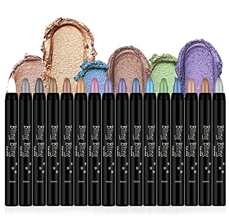 Lissymuse Ombretto Stick Occhi, 16pcs Lunga Durata Colore Intenso Palette Ombretti Crema - Texture Cremoso Matitone Ombretto Occhi, Impermeabile Shimmer Eyeshadow Sticks, Creare Glitter Trucco Occhi