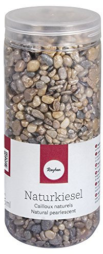 Rayher 39484000 Naturkiesel mit Perlmuttglanz, 5-8mm, Dose 475ml