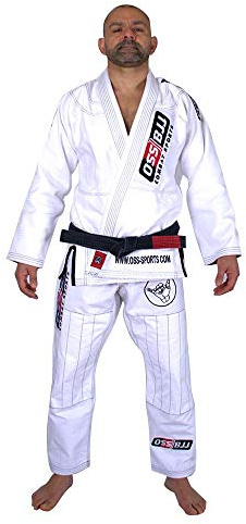 OSS Combat Sports BJJ Gi - Kimono brasileño de Jiu Jitsu - Jujitsu Gi - Collar Resistente a roturas - Manga Reforzada y diseño cómodo - BJJ Gi A2 Blanco