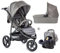hauck Kombi Kinderwagen Set 3in1 Rapid 3R Trio - Buggy Sportwagen mit Babywanne und Babyschale - Charcoal Grau