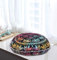 Bodenkissen mit Elefanten-Mandala, 81.3 cm, Meditationskissen, Sitzkissen, Hippie-Stil, dekorativ, Bohemian-Stil, bunte Überwürfe mit Bommel, Fransen, exklusive Dekoration, Rangoli-Farbe (nur Bezug)