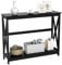 Yaheetech 2-Tier Console Tables Side/End Table with Shelf X-Design Wooden Hall Desk for Living Room/Bedroom/Hallway Black, 101.5x30x81cm