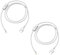 ledscom.de 2 pezzi Spina Euro tipo C con cavo tessile, interruttore, 2 m, bianco, 2 x 0,75 mm²