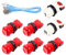Fosiya 7x 30mm Arcade Buttons (Red) - Happ Type Standard Push Buttons Switch with 20cm Cables for Arcade Joystick & Console