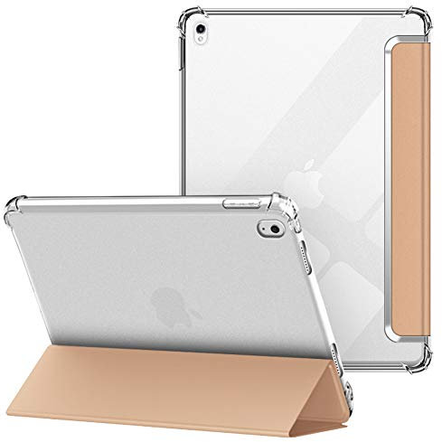 VAGHVEO Coque pour iPad Air 3 2019, Pro 10,5 Pouces 2017, Étui Arrière Souple et Transparent en TPU, Housse de Protection Antichoc, Légère Smart Shell Résistant avec Veille/Réveil Automatique, Or