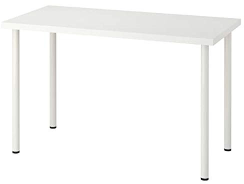 Linnmon Sturdy White Desk for Office, Study, or Computer Use - 120x60cm Sleek Space-Saving Design Ideal for Small Workstations, Home Office, Bedroom