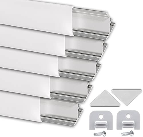 Eckprofil LED 2m Am Stück I 5er Set I Alu Profile 45 Grad I Aluprofil I Aluminiumprofil Für Stripes I Lichtleiste I 5x2m