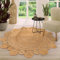 TT Home Jute Teppich Rund Wohnzimmer Esszimmer Boho Modern Handgemacht Mit Umrandung, Farbe: Natur, Größe:120 cm Rund
