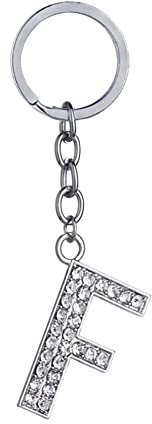 Anawakia Schlüsselanhänger Alphabet 26 englische Buchstaben Glitzersteine Strasssteine Anhänger mit Initialen A B C D E F G H I J K L M N O P R S T U V W X Y Z (F)