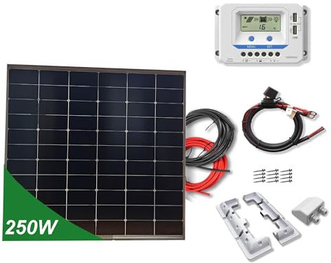 Kit 250W CAMPER 12V panel solar placa monocristalina células HPBC de alta eficiencia